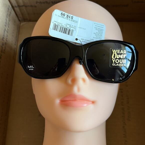 Solar Shield Fits Over Polarized Sunglasses Black M/L - Picture 3 of 9